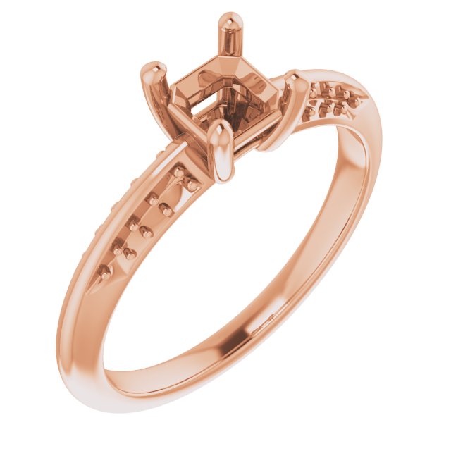 Accented Knife-Edge Engagement Ring
