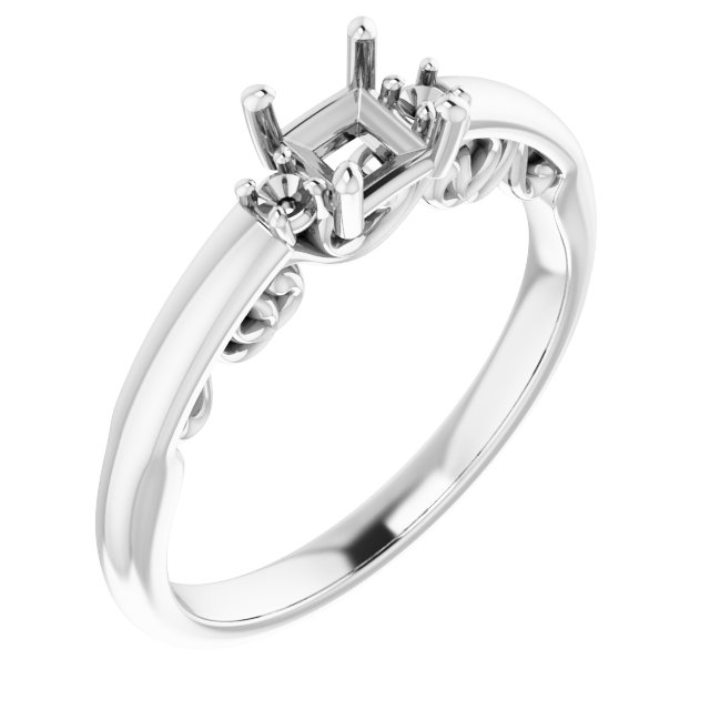 Three-Stone Sculptural Engagement Ring