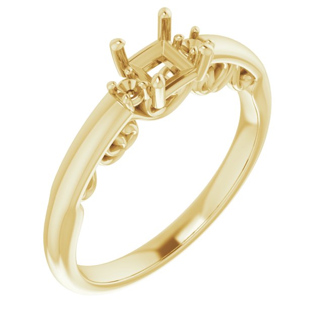 Three-Stone Sculptural Engagement Ring