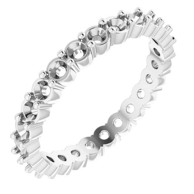 14K White 3/4 CTW Diamond Eternity Band Size 4