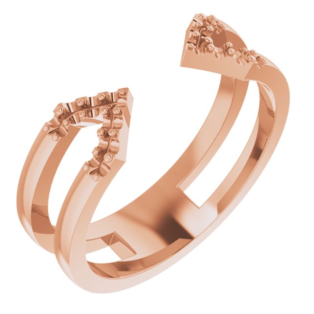 14K Rose 1/6 CTW Diamond Geometric Ring