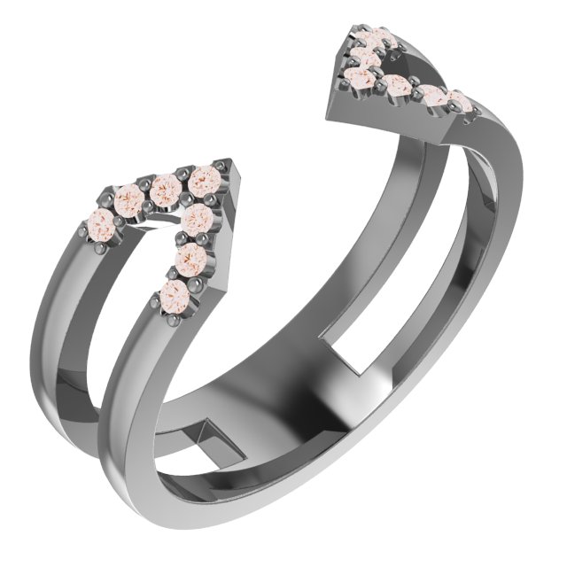 14K Rose 1/6 CTW Diamond Geometric Ring
