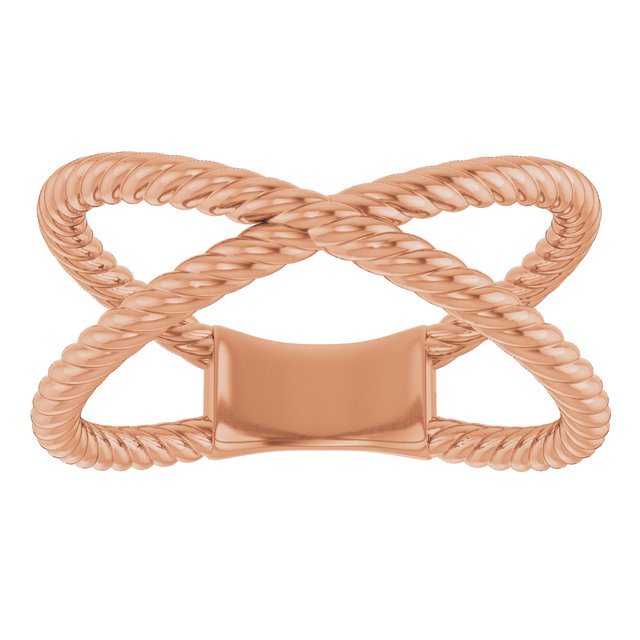 14K Rose Criss-Cross Rope Ring