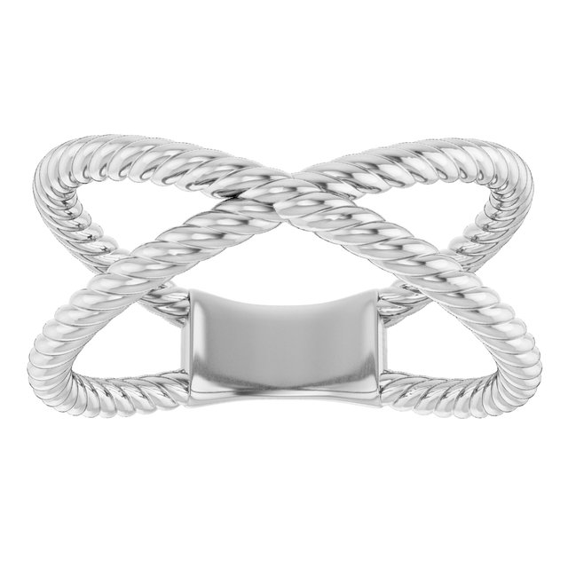 Sterling Silver Rope Criss-Cross Ring