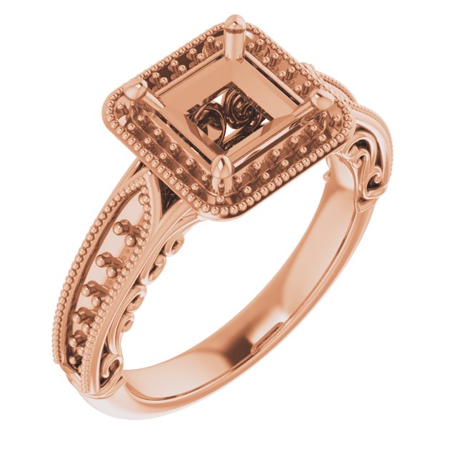 Halo-Style Vintage-Inspired Engagement Ring