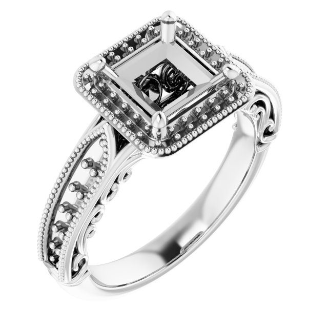 Halo-Style Vintage-Inspired Engagement Ring
