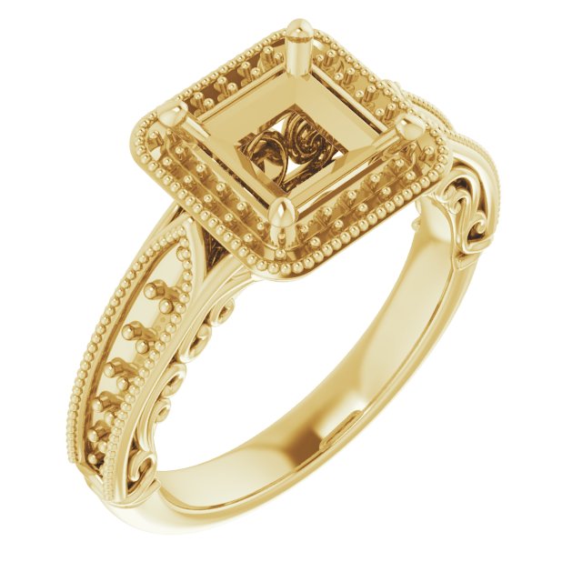Halo-Style Vintage-Inspired Engagement Ring