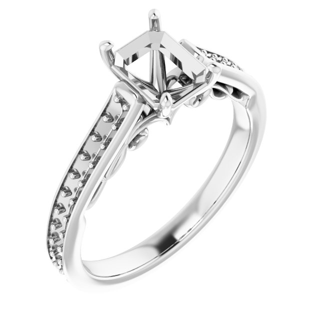 Accented Sculptural Engagement Ring