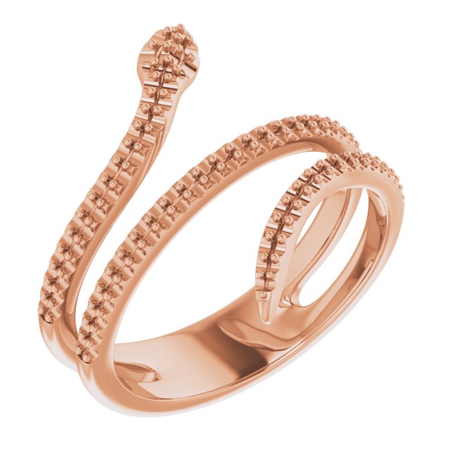 14K Rose 1/3 CTW Natural Diamond Snake Ring