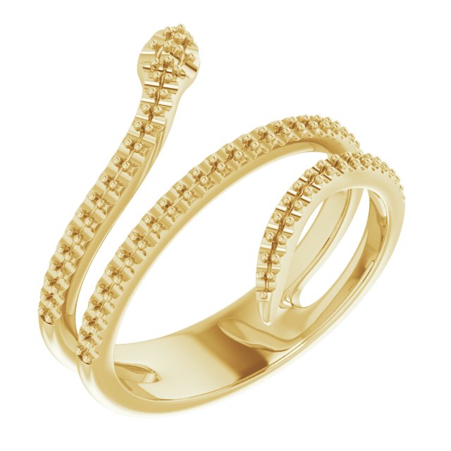 14K Yellow 1/3 CTW Natural Diamond Snake Ring