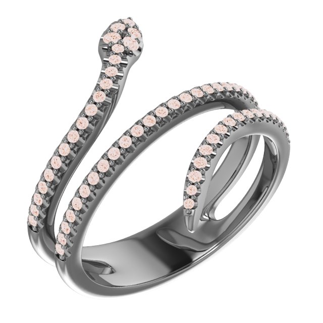 14K Rose 1/3 CTW Natural Diamond Snake Ring