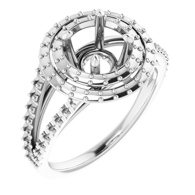 Double Halo-Style Engagement Ring