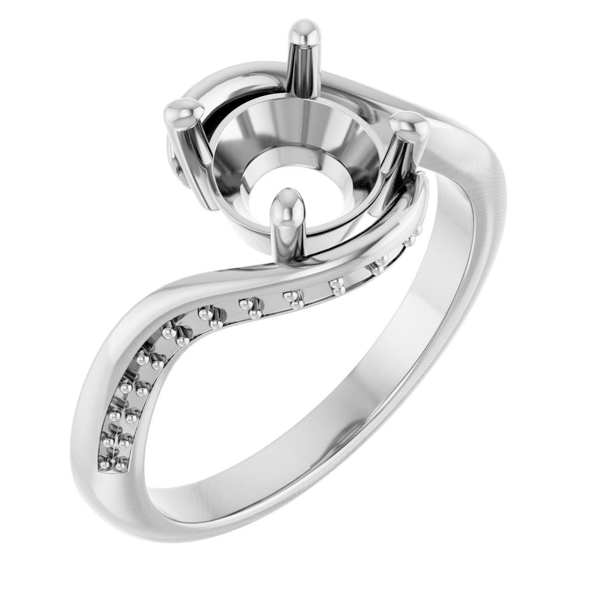 Accented Bypass Engagement Ring