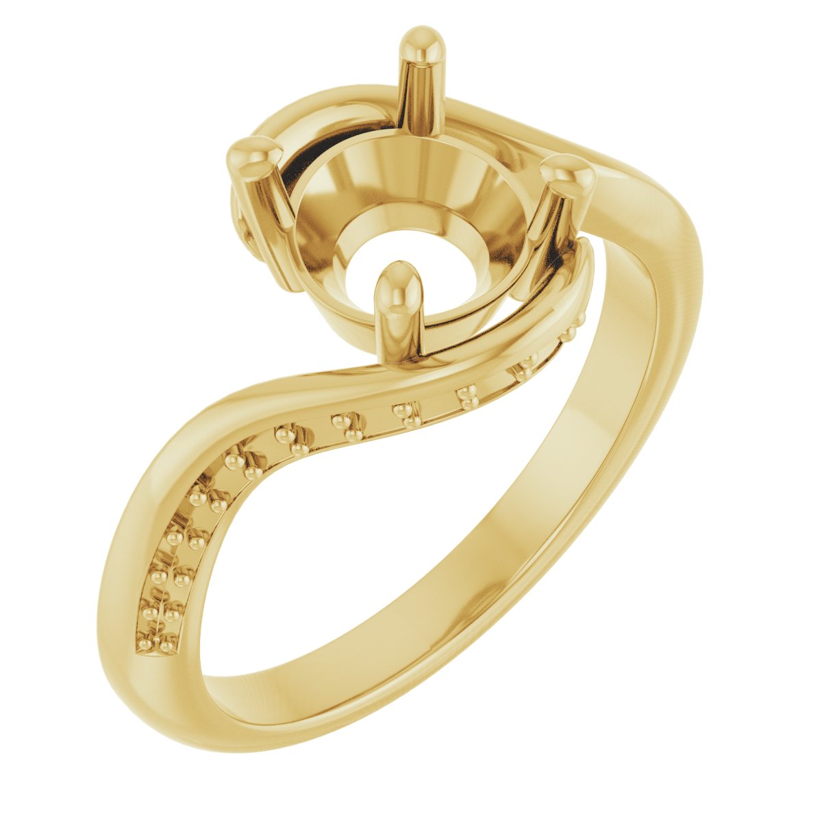 Accented Bypass Engagement Ring