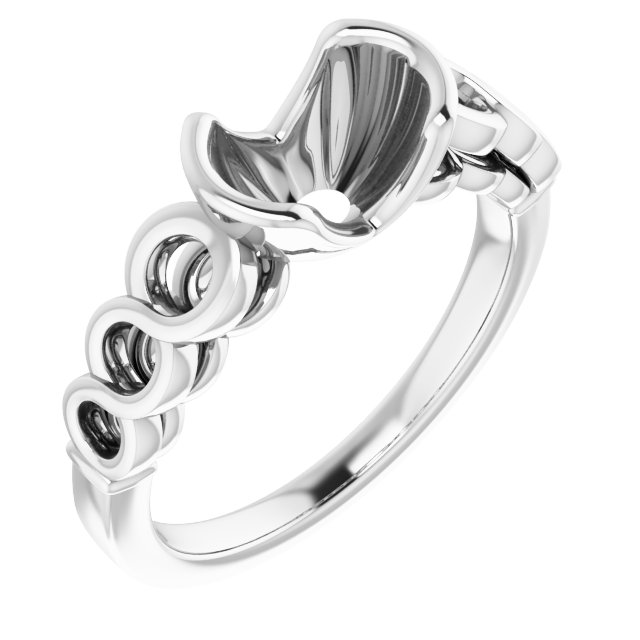 Half-Bezel Accented Engagement Ring