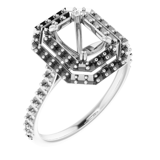 Double Halo-Style Engagement Ring
