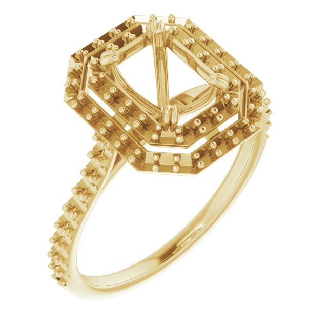 Double Halo-Style Engagement Ring