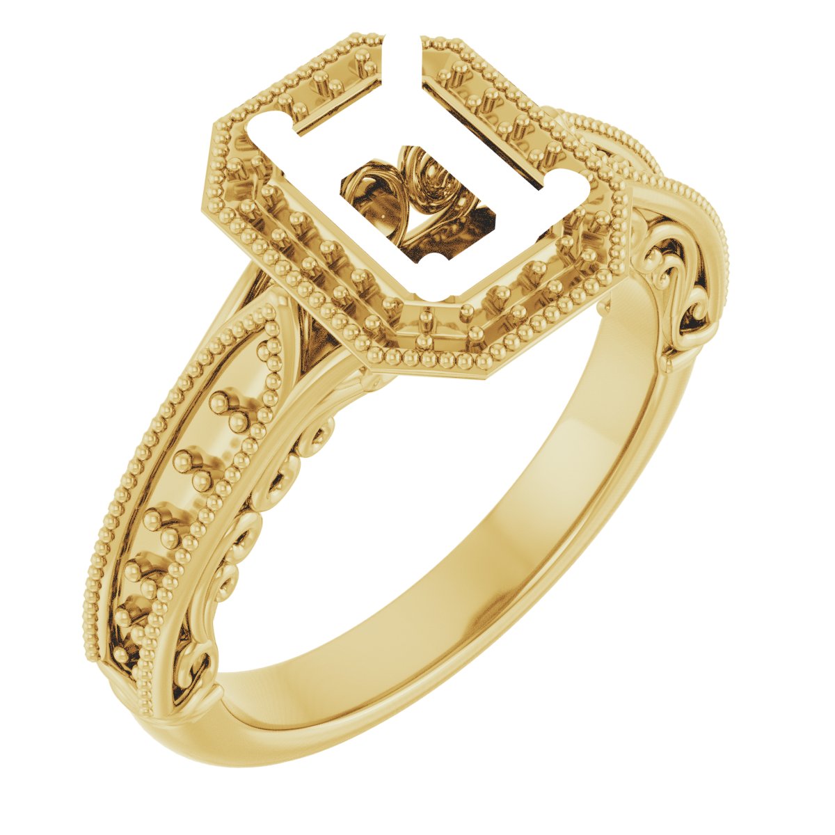 Halo-Style Vintage-Inspired Engagement Ring