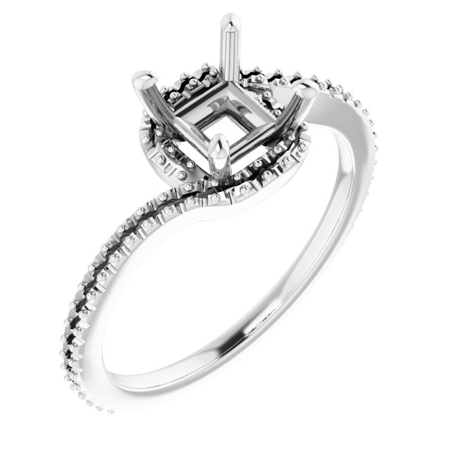 Halo-Style Bypass Engagement Ring