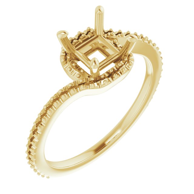 Halo-Style Bypass Engagement Ring