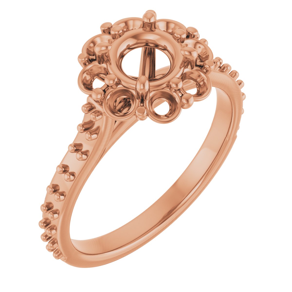 Halo-Style Floral Engagement Ring