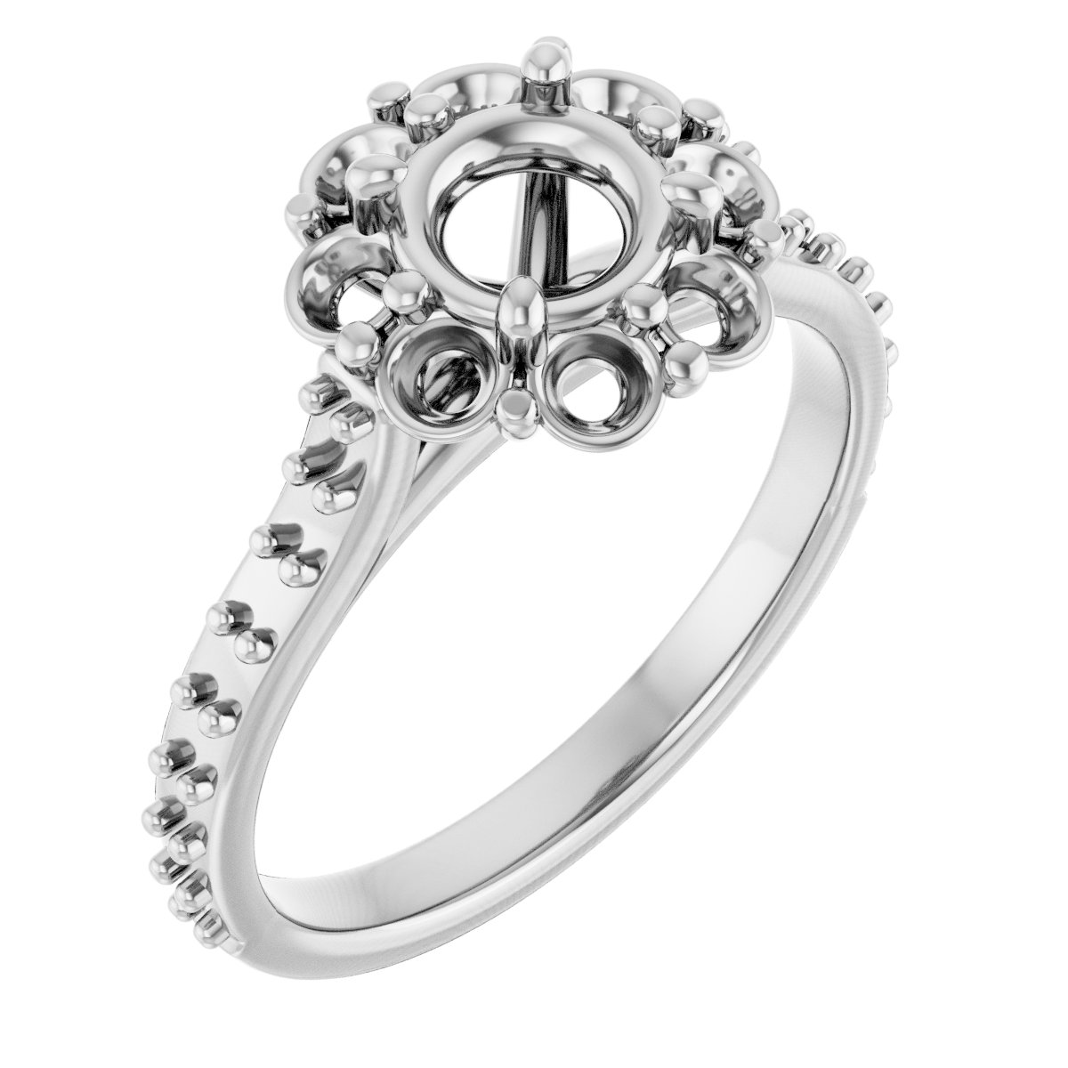 Halo-Style Floral Engagement Ring