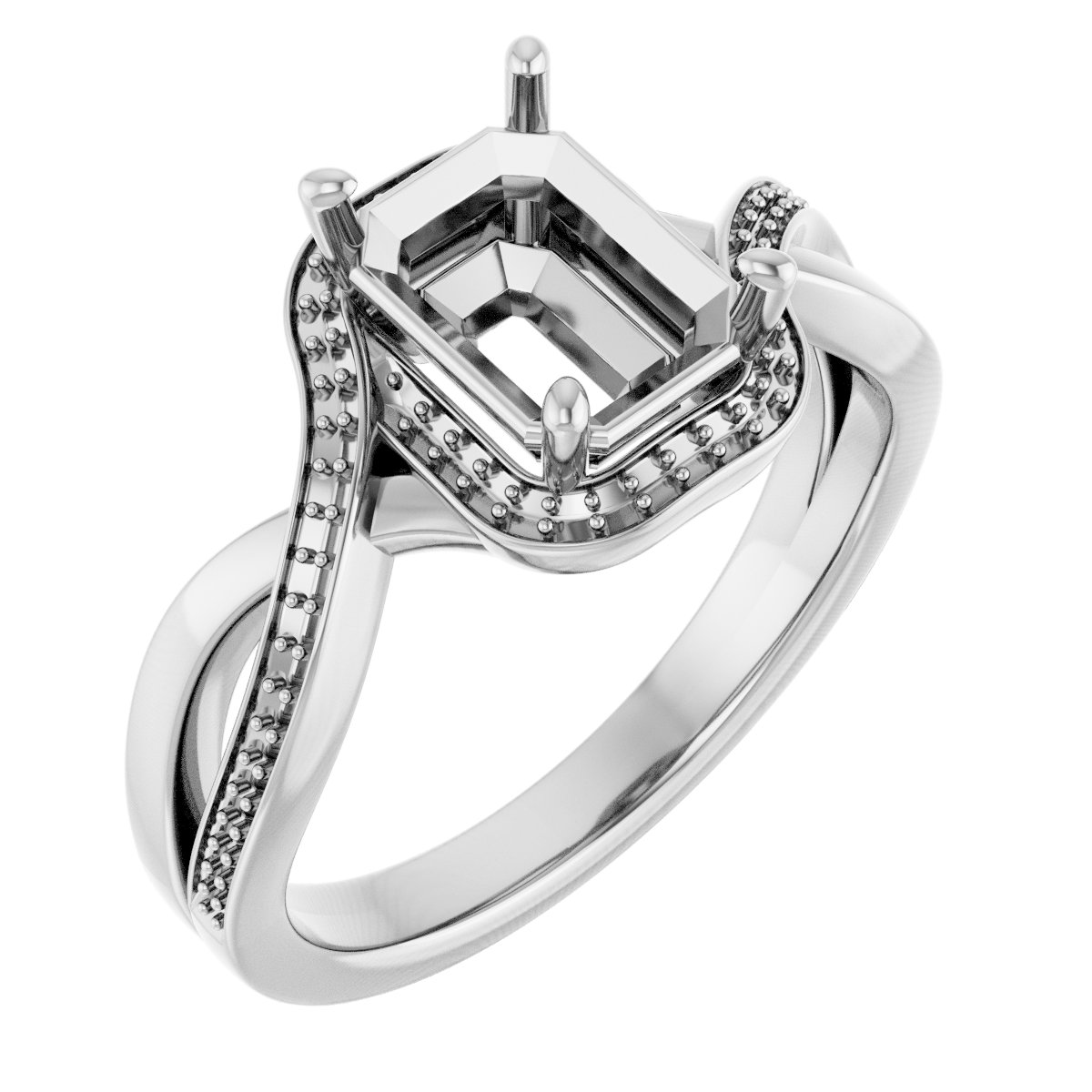Halo-Style Bypass Engagement Ring