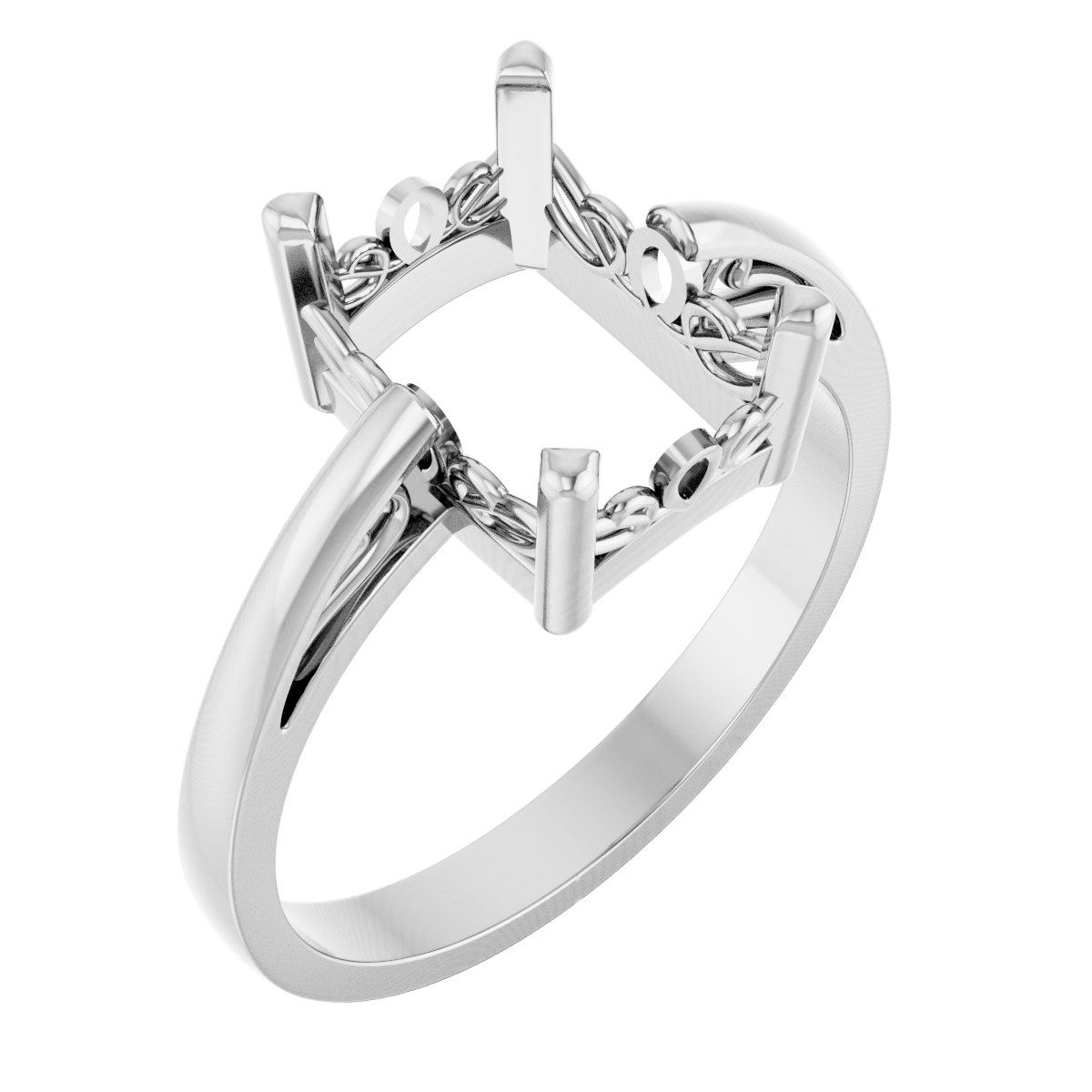 Solitaire Scroll Setting® Ring