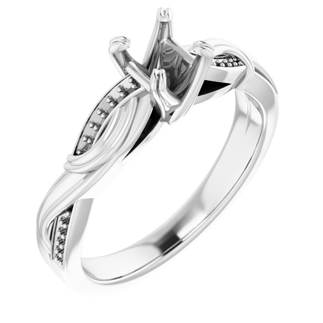 Accented Infinity-Inspired Engagement Ring