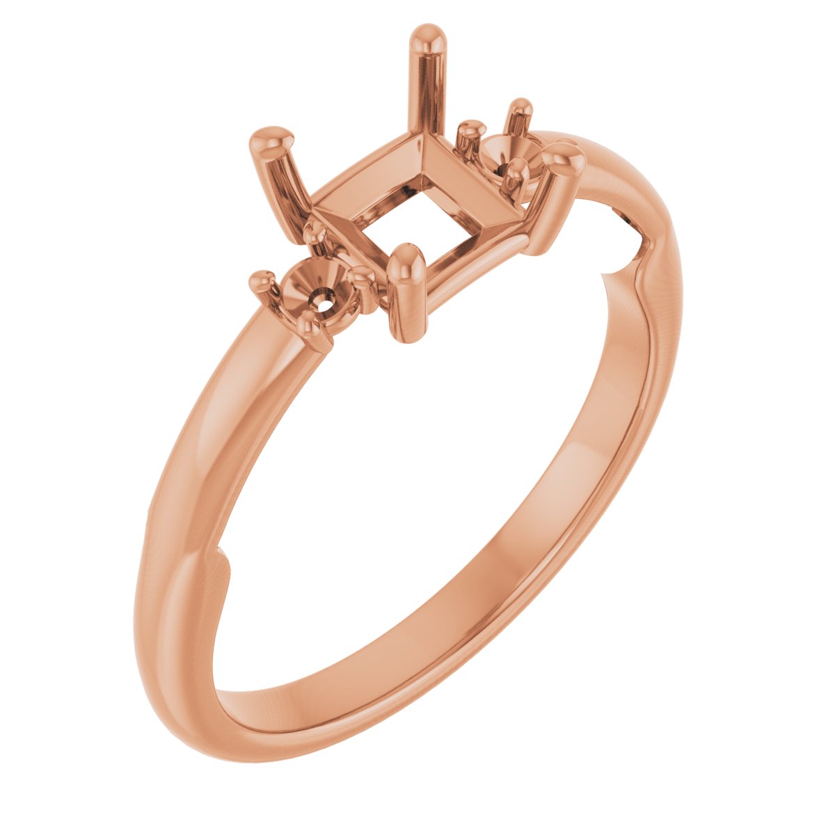 Three-Stone Sculptural Engagement Ring