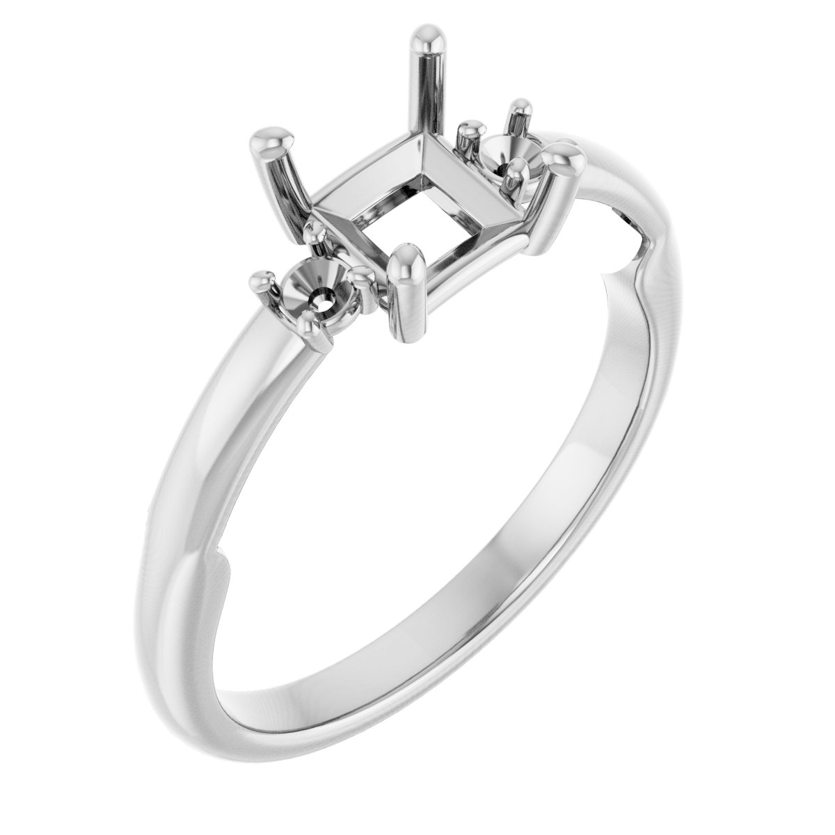 Three-Stone Sculptural Engagement Ring