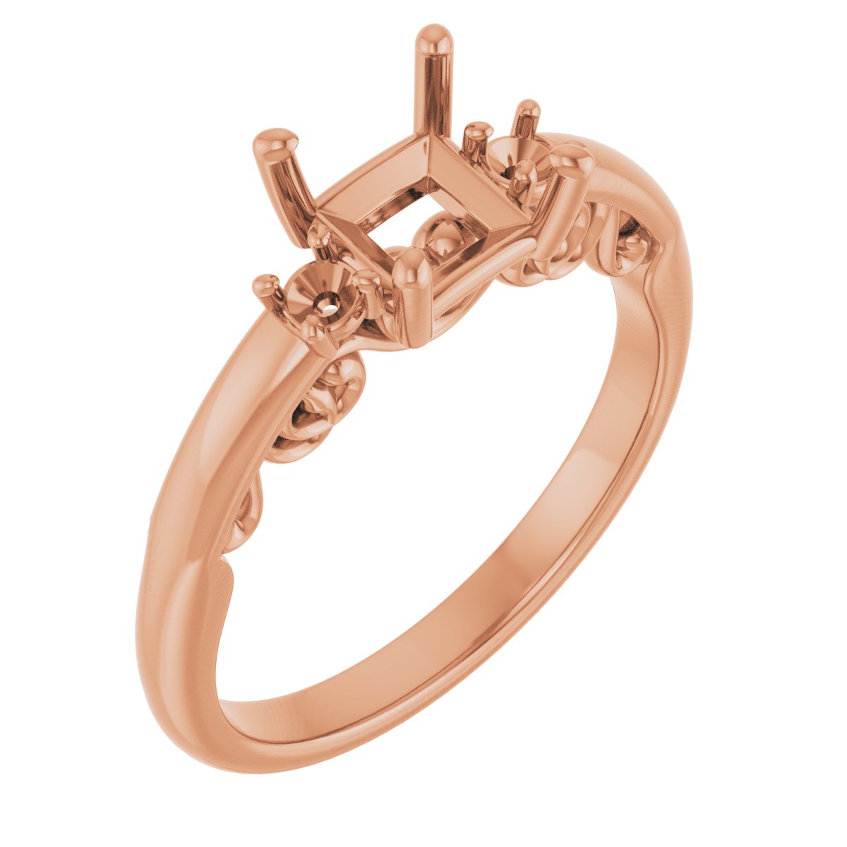 Three-Stone Sculptural Engagement Ring