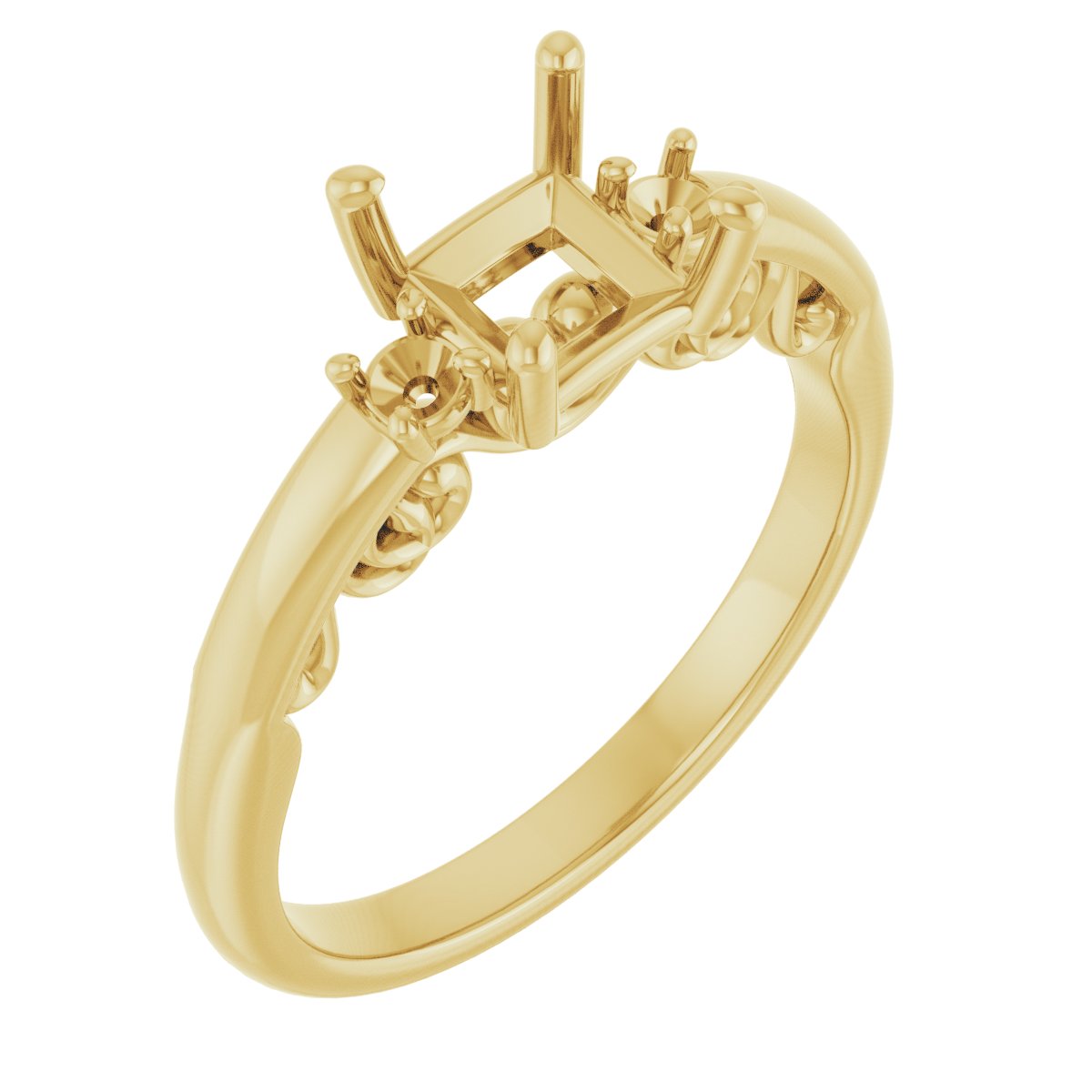 Three-Stone Sculptural Engagement Ring