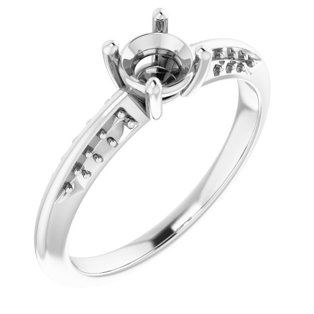 Accented Knife-Edge Engagement Ring