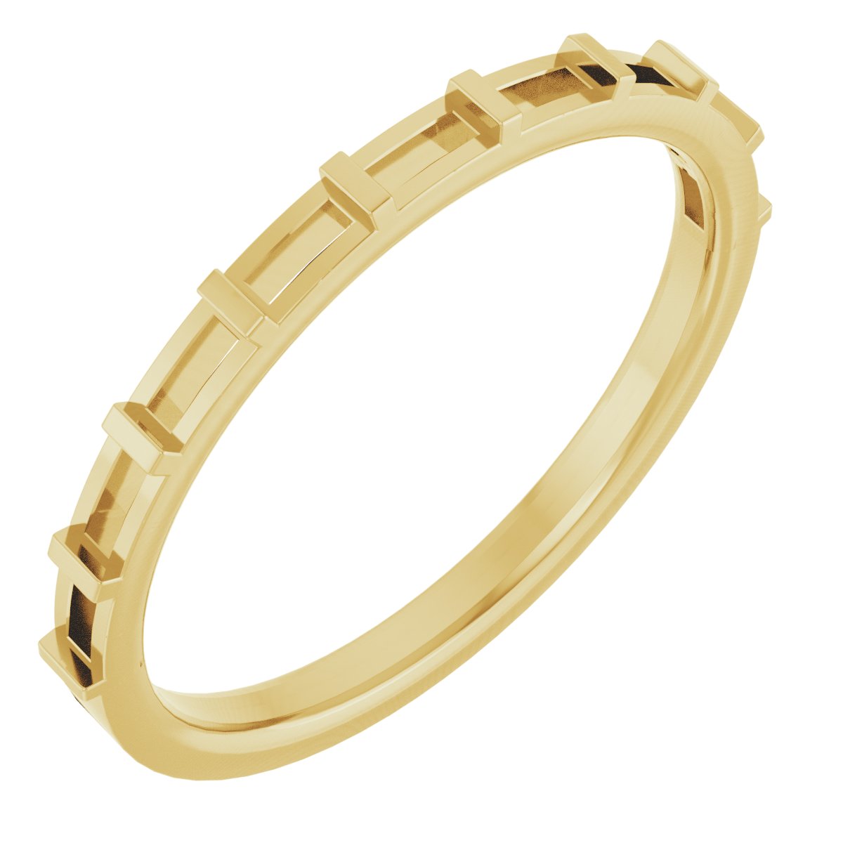 14K Yellow 3/8 CTW Diamond Straight Baguette Anniversary Band