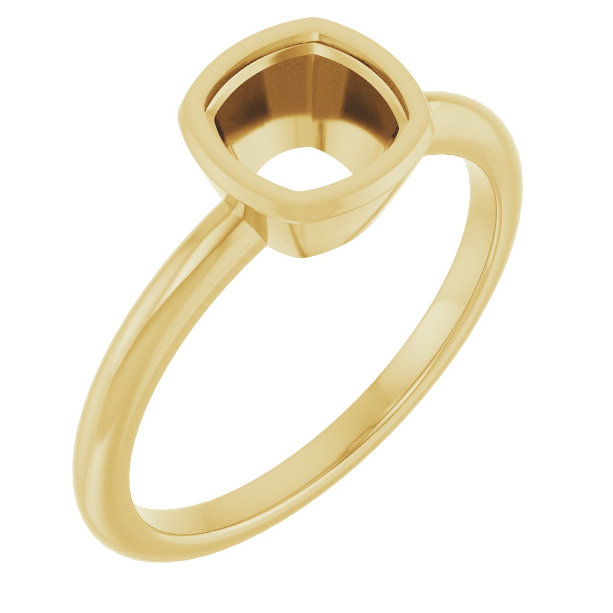 14K Yellow  6 mm Cushion Ring Mounting