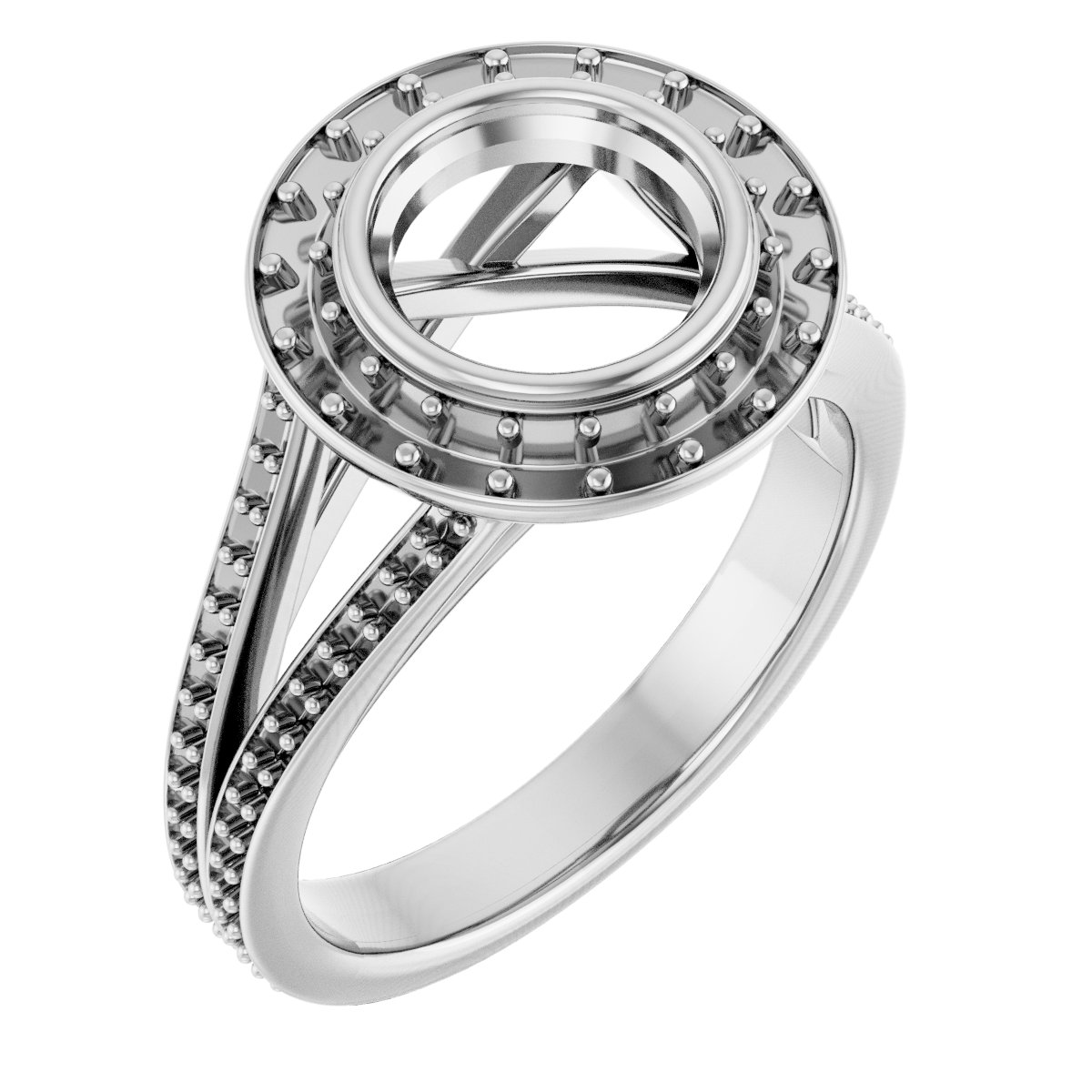 Bezel-Set Halo-Style Engagement Ring