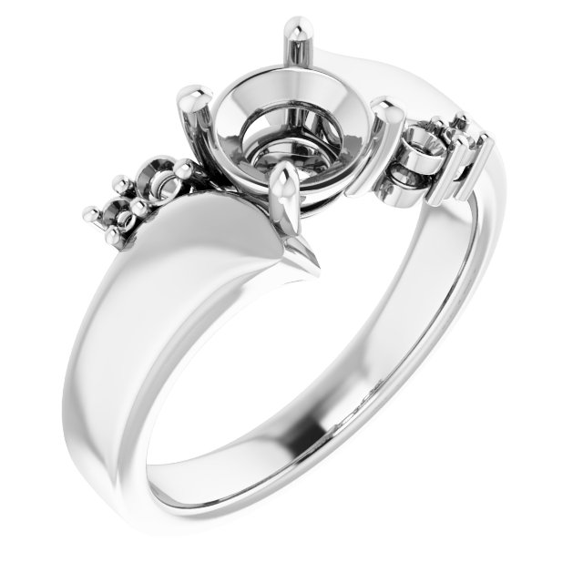 Accented Bypass Engagement Ring