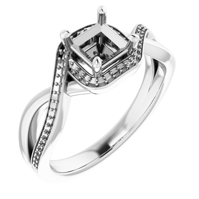 Halo-Style Bypass Engagement Ring