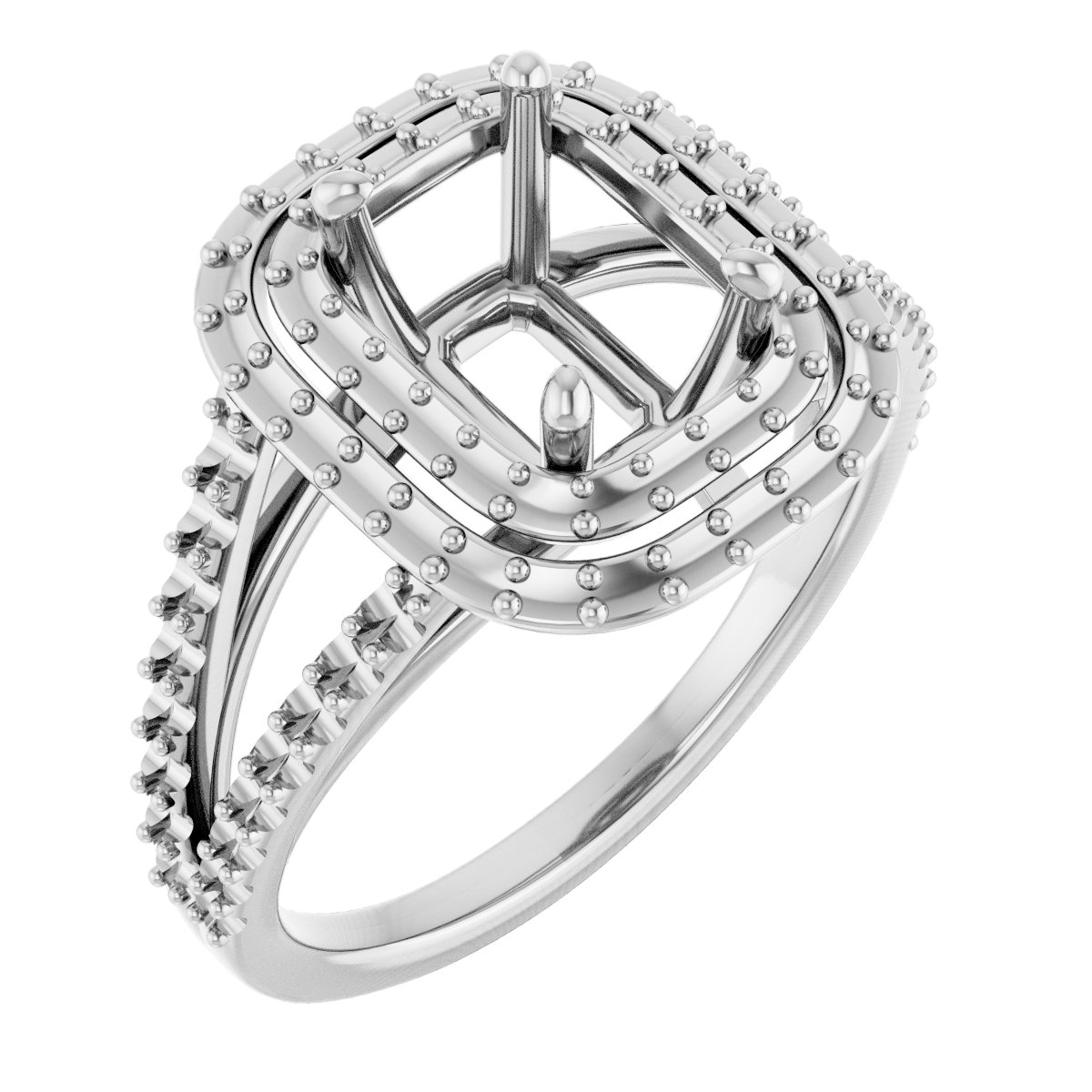 Double Halo-Style Engagement Ring