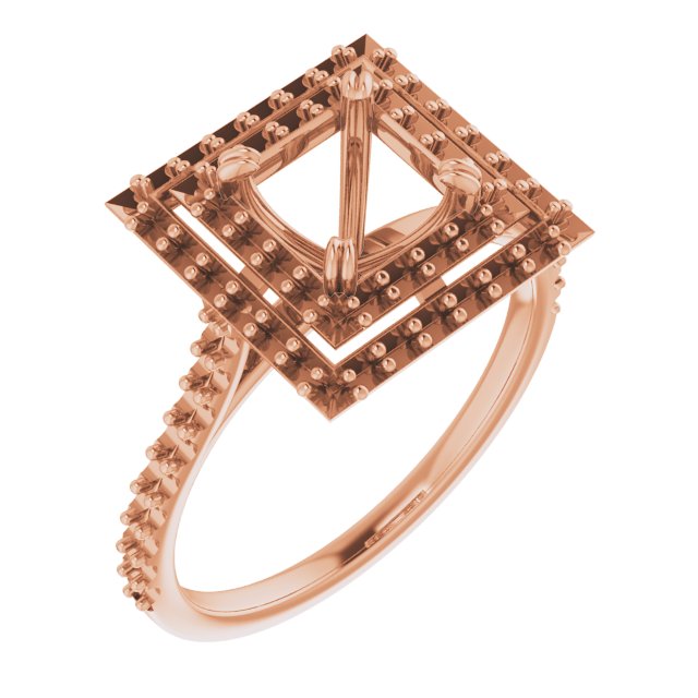 Double Halo-Style Engagement Ring