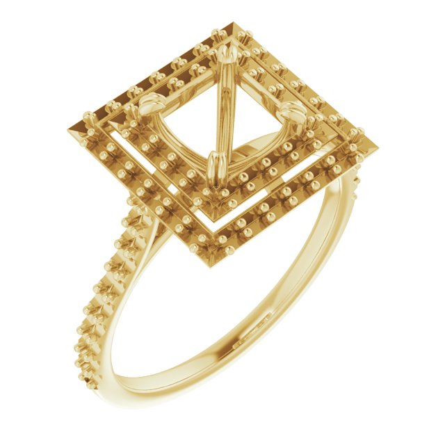 Double Halo-Style Engagement Ring