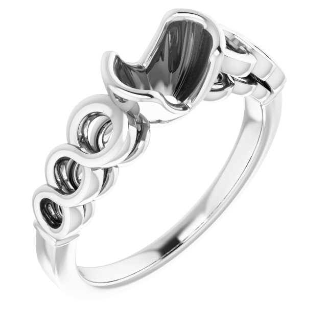 Half-Bezel Accented Engagement Ring