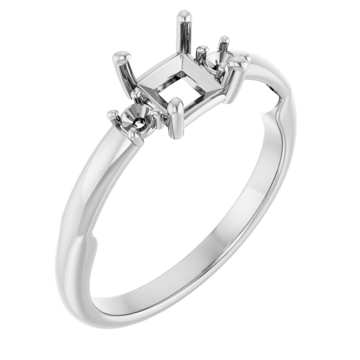 Three-Stone Sculptural Engagement Ring