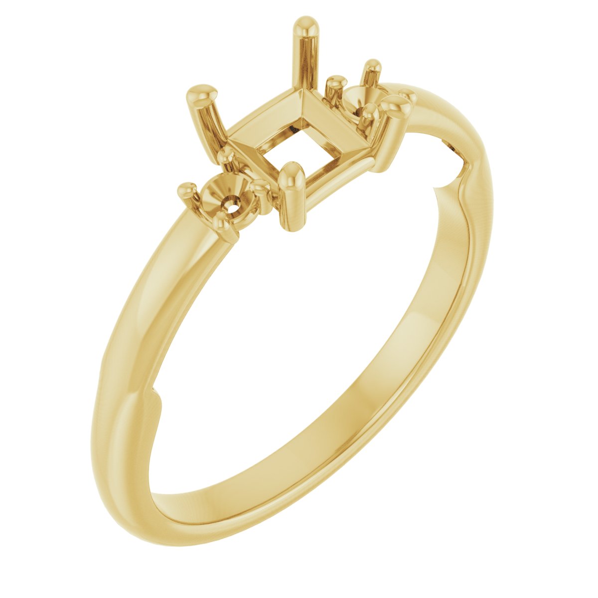 Three-Stone Sculptural Engagement Ring