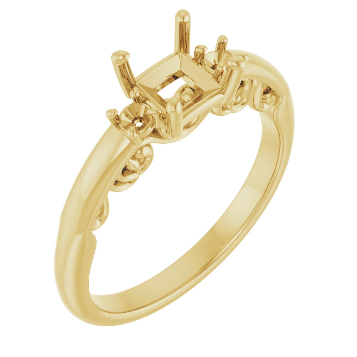 Three-Stone Sculptural Engagement Ring