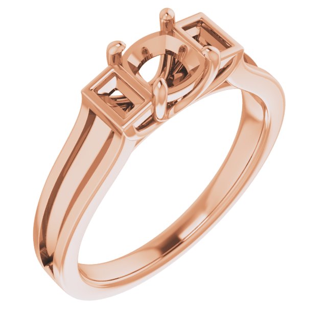 Baguette Accented Engagement Ring