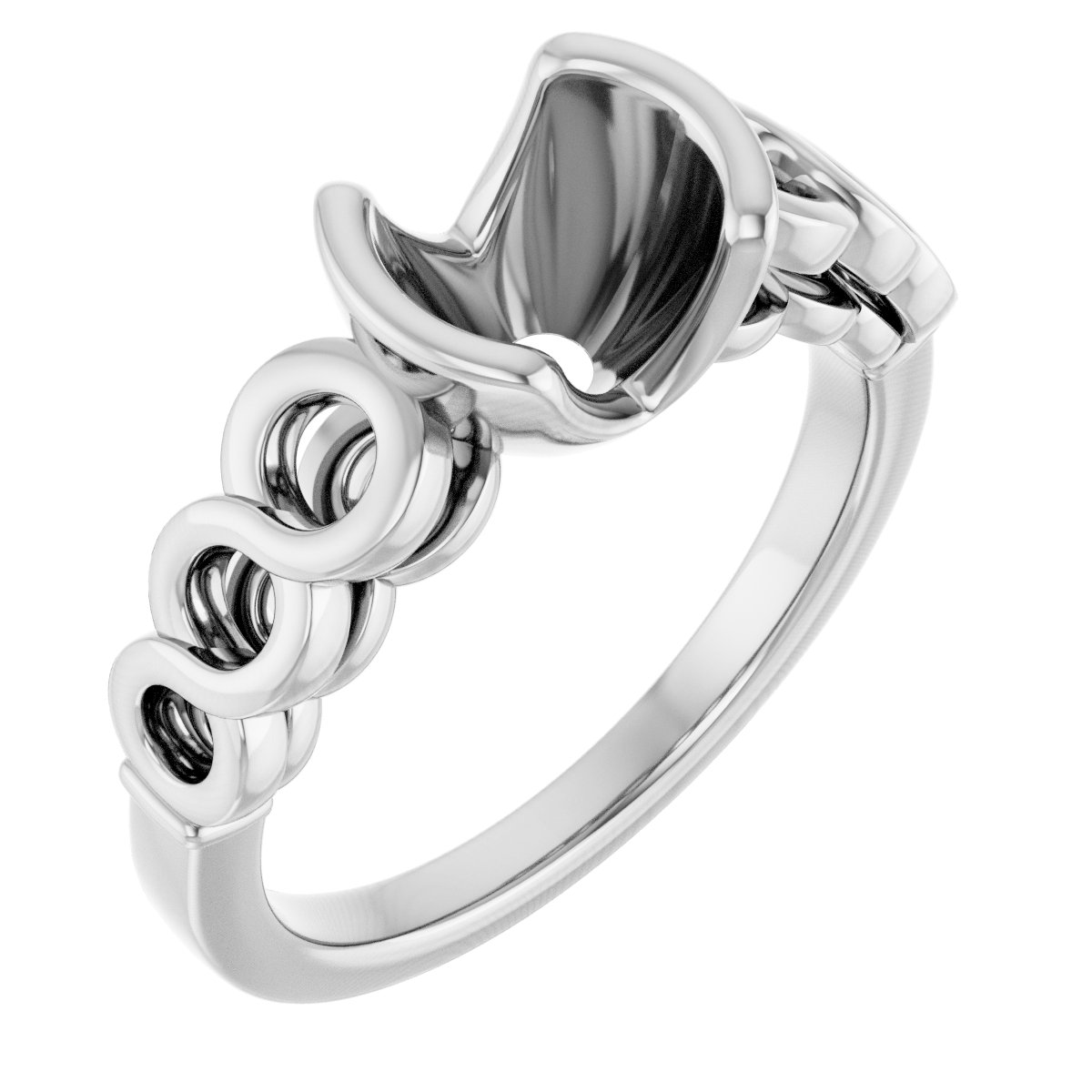 Half-Bezel Accented Engagement Ring
