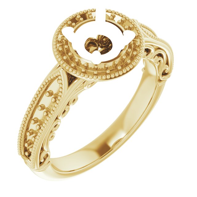 Halo-Style Vintage-Inspired Engagement Ring
