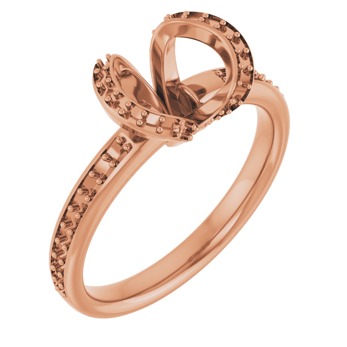Half-Bezel Halo-Style Engagement Ring